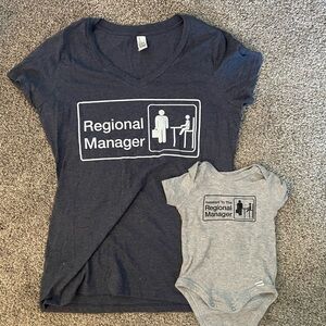 The Office matching shirts for mom and baby